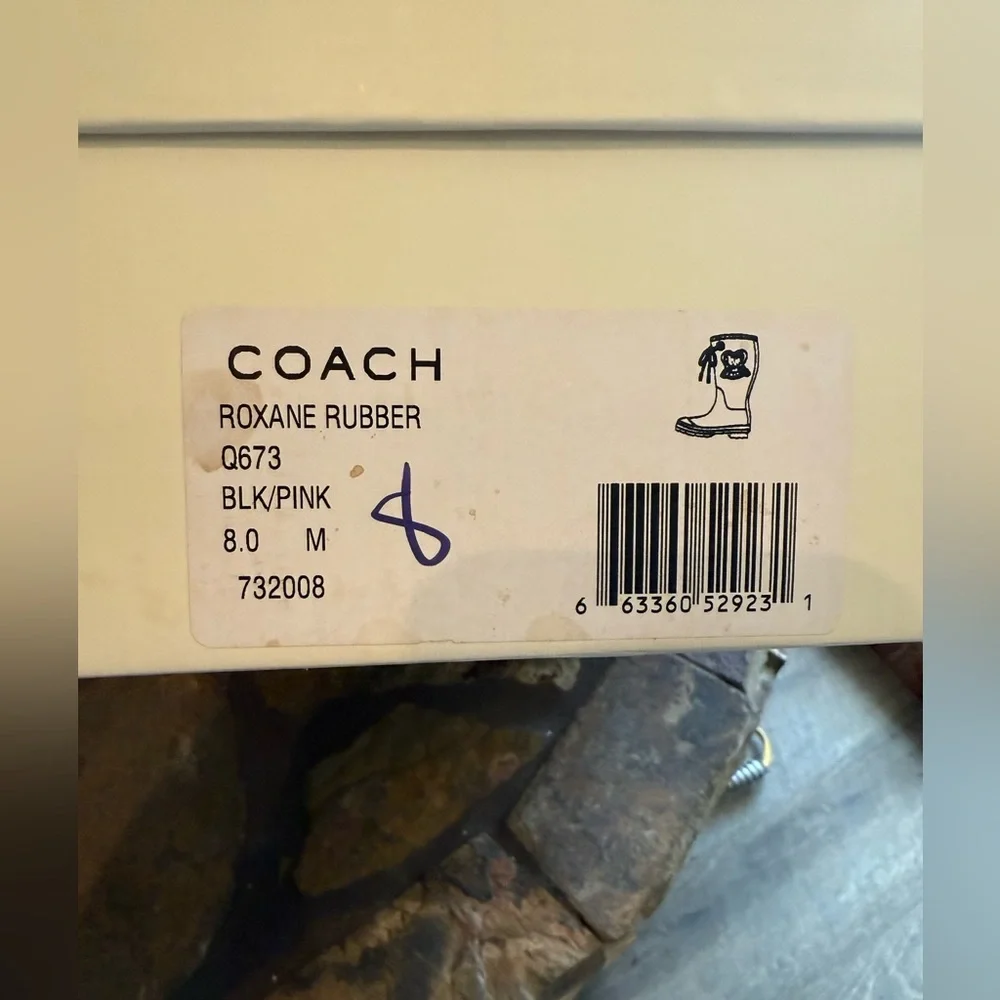 Coach Roxanne Poppy Rain Boots Size 8 - Picture 14 of 14